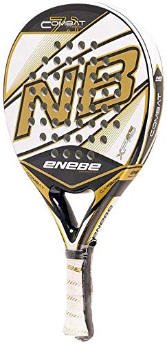 PADEL NUESTRO Pala Enebe Combat Carbon 7.1 + Muñequera + 3 Overgrip Enebe/Mejores Palas y Raquetas Potencia y Control/Raqueta para Hombre y Mujer, intermedio y avanzado