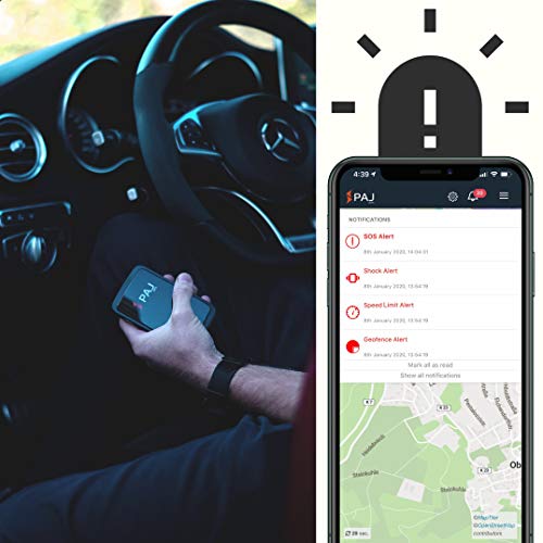 PAJ GPS Allround Finder 2020 -Localizador GPS para Coche, Moto, Personas Mayores, niños y más-Rastreador GPS en Tiempo Real-GPS antirrobo Coche-Marca Alemana-Autonomía 20 a 60 días(Modo Stand-by)