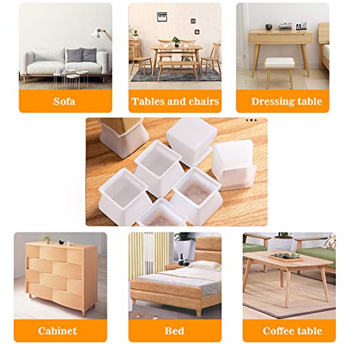 PAKASEPT Protectores de Piso 32Pz, Muebles Pies de Mesa Cubierta (Square/3.5-4cm) Silla Gorras para Patas, Prevenir arañazos y ruidos PAKASEPT Protectores de Piso 32Pz, Muebles Pies de Mesa Cubierta (Square/3.5-4cm) Silla Gorras para Patas, Prevenir arañazos y ruidos