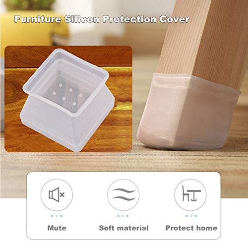 PAKASEPT Protectores de Piso 32Pz, Muebles Pies de Mesa Cubierta (Square/3.5-4cm) Silla Gorras para Patas, Prevenir arañazos y ruidos PAKASEPT Protectores de Piso 32Pz, Muebles Pies de Mesa Cubierta (Square/3.5-4cm) Silla Gorras para Patas, Prevenir arañazos y ruidos