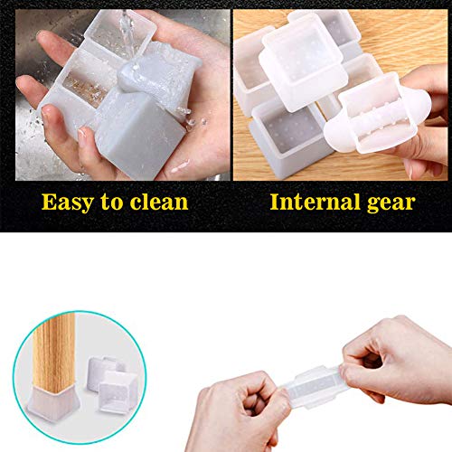 PAKASEPT Protectores de Piso 32Pz, Muebles Pies de Mesa Cubierta (Square/3.5-4cm) Silla Gorras para Patas, Prevenir arañazos y ruidos PAKASEPT Protectores de Piso 32Pz, Muebles Pies de Mesa Cubierta (Square/3.5-4cm) Silla Gorras para Patas, Prevenir arañazos y ruidos