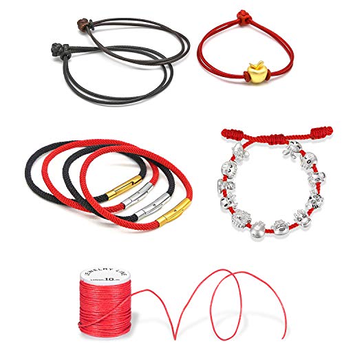 PAMIYO Cordón de Algodón 10 Rollos Hilo Cuerda Encerado Joyería Cordón Cable para DIY Collar Pulsera Abalorios 10m