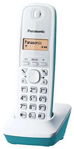 Panasonic KX-TG1611 - Teléfono fijo inalámbrico (LCD, identificador de llamadas, agenda de 50 números, tecla de navegación, alarma, reloj), color azul