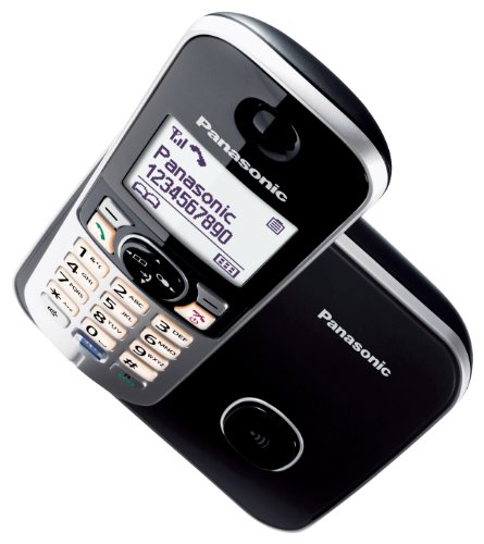 Panasonic KX-TG6811SPB - Teléfono Fijo Inalámbrico (Pantalla LCD de 1.8", Manos Libres, Identificador de Llamadas, Agenda 120 Números, Bloqueo de Llamadas, Modo ECO, Manos Libres) Negro/Plata