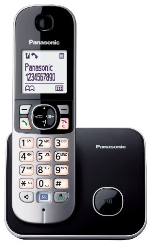 Panasonic KX-TG6811SPB - Teléfono Fijo Inalámbrico (Pantalla LCD de 1.8", Manos Libres, Identificador de Llamadas, Agenda 120 Números, Bloqueo de Llamadas, Modo ECO, Manos Libres) Negro/Plata Panasonic KX-TG6811SPB - Teléfono Fijo Inalámbrico (Pantalla LCD de 1.8", Manos Libres, Identificador de Llamadas, Agenda 120 Números, Bloqueo de Llamadas, Modo ECO, Manos Libres) Negro/Plata