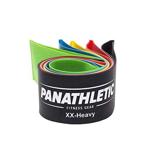 Panathletic Bandas Elasticas Fitness, Set de 5 Gomas – 5 Niveles de Resistencia, Guía de Ejercicios, eBook en Español y Bolsa – 5x banda musculacion, cintas para gluteos, goma elastica, elasticos, resistance bands