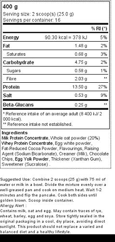 Pancake + Protein: Tortitas de avena con proteína, Brownie de chocolate - 400 g