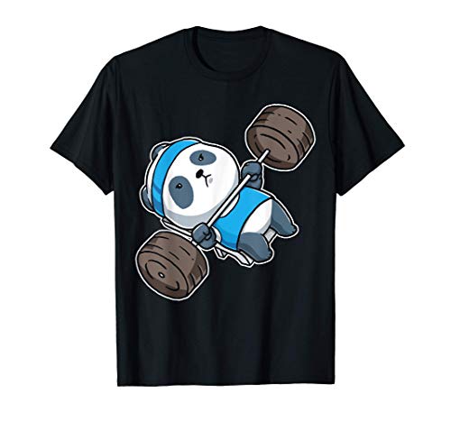 Panda Bear Gym Workout Training Bench Press Weightlifting Camiseta