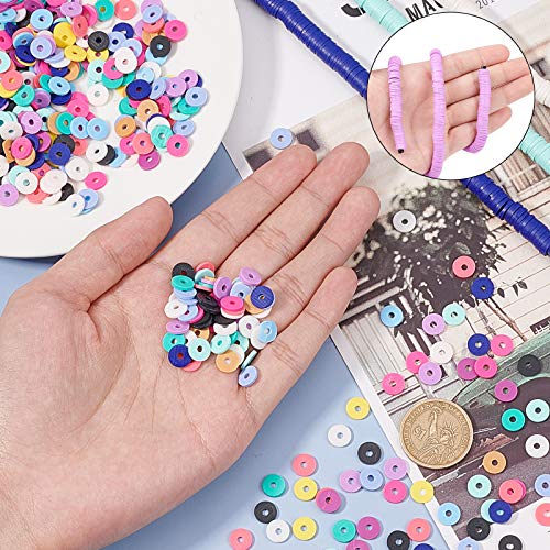 PandaHall Heishi - Cuentas de Arcilla, 5700 Unidades, 15 Colores, 8 mm, Cuentas de Disco de Vinilo, Redondas, Planas, Hechas a Mano, Cuentas de Arcilla polimérica para Pendientes, Gargantilla PandaHall Heishi - Cuentas de Arcilla, 5700 Unidades, 15 Colores, 8 mm, Cuentas de Disco de Vinilo, Redondas, Planas, Hechas a Mano, Cuentas de Arcilla polimérica para Pendientes, Gargantilla