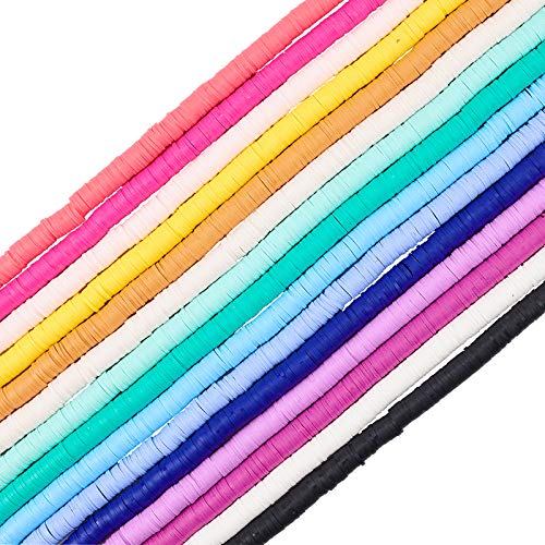 PandaHall Heishi - Cuentas de Arcilla, 5700 Unidades, 15 Colores, 8 mm, Cuentas de Disco de Vinilo, Redondas, Planas, Hechas a Mano, Cuentas de Arcilla polimérica para Pendientes, Gargantilla PandaHall Heishi - Cuentas de Arcilla, 5700 Unidades, 15 Colores, 8 mm, Cuentas de Disco de Vinilo, Redondas, Planas, Hechas a Mano, Cuentas de Arcilla polimérica para Pendientes, Gargantilla