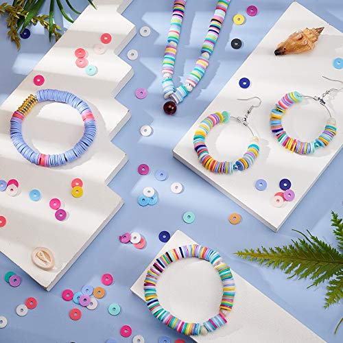 PandaHall Heishi - Cuentas de Arcilla, 5700 Unidades, 15 Colores, 8 mm, Cuentas de Disco de Vinilo, Redondas, Planas, Hechas a Mano, Cuentas de Arcilla polimérica para Pendientes, Gargantilla PandaHall Heishi - Cuentas de Arcilla, 5700 Unidades, 15 Colores, 8 mm, Cuentas de Disco de Vinilo, Redondas, Planas, Hechas a Mano, Cuentas de Arcilla polimérica para Pendientes, Gargantilla