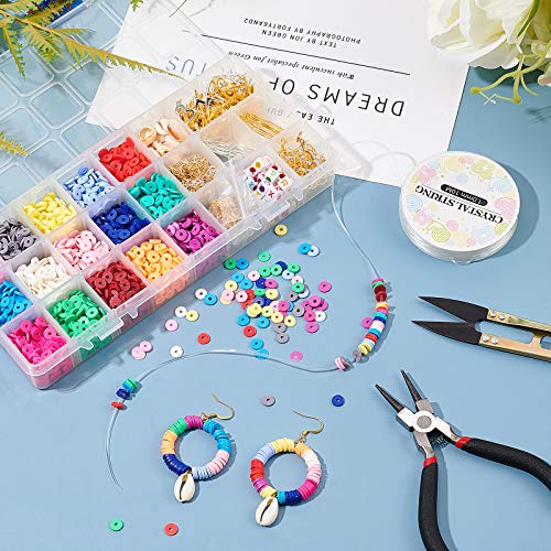 PandaHall Heishi - Juego de Collar para Hacer Collares, 4560 Unidades, 15 Colores de 6 mm, Cuentas de Disco de Vinilo Planas Redondas Hechas a Mano de Arcilla polimérica para Pendientes Hawaianos PandaHall Heishi - Juego de Collar para Hacer Collares, 4560 Unidades, 15 Colores de 6 mm, Cuentas de Disco de Vinilo Planas Redondas Hechas a Mano de Arcilla polimérica para Pendientes Hawaianos