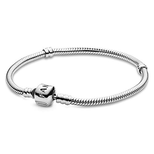 PANDORA 590702HV Moments - Pulsera de Plata de Ley 925 con Cierre de Cuentas, para Mujer PANDORA 590702HV Moments - Pulsera de Plata de Ley 925 con Cierre de Cuentas, para Mujer