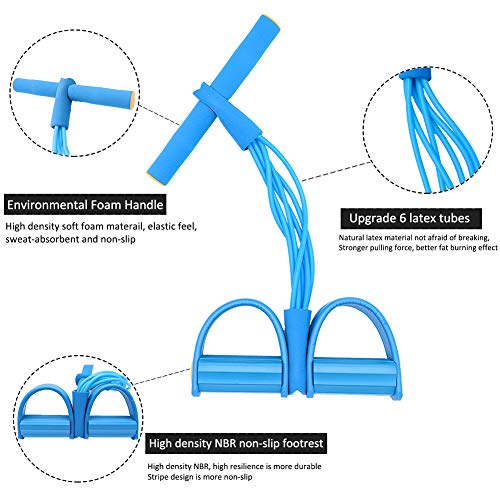 Panngu - Expansor de Pedal de pie de 6 Tubos, versión actualizada 2020, Cuerda de Estiramiento de Fitness, Banda elástica de Resistencia para Abdomen, Brazo, Pierna, Gimnasio, Yoga (Azul) Panngu - Expansor de Pedal de pie de 6 Tubos, versión actualizada 2020, Cuerda de Estiramiento de Fitness, Banda elástica de Resistencia para Abdomen, Brazo, Pierna, Gimnasio, Yoga (Azul)