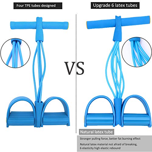 Panngu - Expansor de Pedal de pie de 6 Tubos, versión actualizada 2020, Cuerda de Estiramiento de Fitness, Banda elástica de Resistencia para Abdomen, Brazo, Pierna, Gimnasio, Yoga (Azul) Panngu - Expansor de Pedal de pie de 6 Tubos, versión actualizada 2020, Cuerda de Estiramiento de Fitness, Banda elástica de Resistencia para Abdomen, Brazo, Pierna, Gimnasio, Yoga (Azul)
