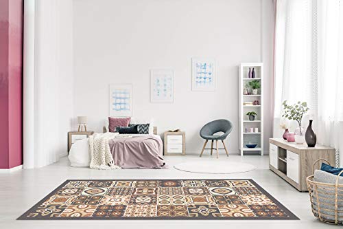 Panorama Alfombra Vinílica Baldosa Hidráulica Color Marrón 40 x 80 cm - Alfombra Cocina Vinilo - Alfombra Salón Antideslizante, Antihongos e Ignífuga - Alfombras Grandes - Alfombras PVC Panorama Alfombra Vinílica Baldosa Hidráulica Color Marrón 40 x 80 cm - Alfombra Cocina Vinilo - Alfombra Salón Antideslizante, Antihongos e Ignífuga - Alfombras Grandes - Alfombras PVC