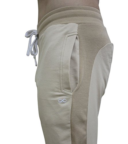 Pantalón corto de yoga para hombre, de YogaAddict. Ideal para cualquier estilo de yoga, pilates o artes marciales, incluso para uso al aire libre, hombre, beige, Medium