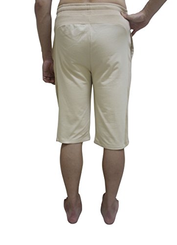 Pantalón corto de yoga para hombre, de YogaAddict. Ideal para cualquier estilo de yoga, pilates o artes marciales, incluso para uso al aire libre, hombre, beige, Medium