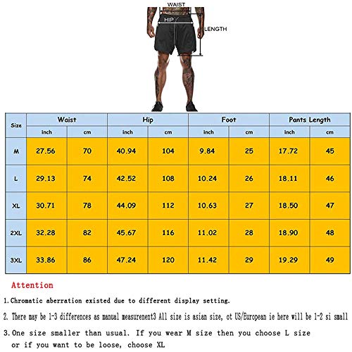 Pantalón Corto para Hombre,Pantalones Cortos Deportivos para Correr 2 en 1 con Compresión Interna y Bolsillo para Hombres (XXL)