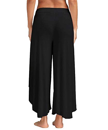 Pantalon Yoga Mujer Abierto Retro Chandal Pantalones Largos Vestir Verano Baggy Hip Hop Danza Wide Leg Pants Leggins Deporte Cintura Alta Moda Casual Pantalon Apertura Lateral de Pilates Pijama Playa