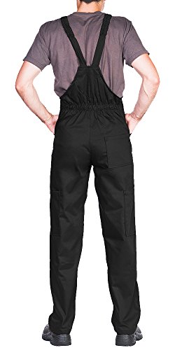 Pantalones con peto de trabajo para hombre, Made in EU, Mono de trabajo, Azur, blanco, rojo, verde, negro (S, Negro) Pantalones con peto de trabajo para hombre, Made in EU, Mono de trabajo, Azur, blanco, rojo, verde, negro (S, Negro)