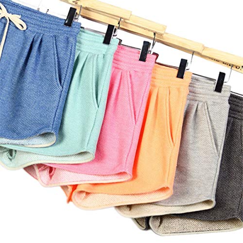 Pantalones Cortos Mujer Verano Aire Deporte Libre Casual Al Fitness Ropa Festiva Correr Pantalón Corto Yoga Taquilla Bermudas con Eslinga Elástica (Color : Naranja, Size : 2XL)