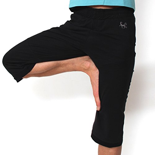 Pantalones de deporte Cantabria, de Prancing Leopard, unisex, para yoga, surfistas y fitness, de algodón ecológico, color Charcoal Black, tamaño large