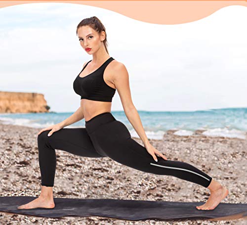 Pantalones de mujer Ejercicio de entrenamiento Control del vientre Cintura alta Fitness con bolsillos