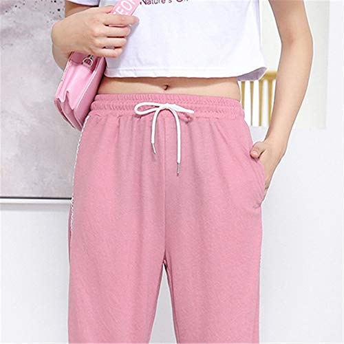 Pantalones De Seda De Hielo para Mujer, Tendencia Suelta De Verano, Pantalones Casuales De Nueve Puntos, Costuras De Malla, Pantalones De Viga De Sección Delgada De Verano