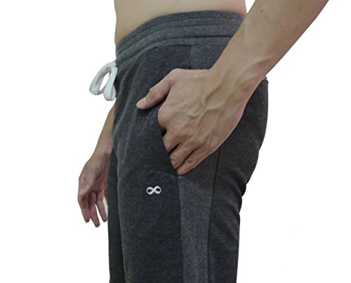 Pantalones largos YogaAddict para hombres, para practicar yoga, pilates, fitness, artes marciales, para dormir o para vestir de forma informal, hombre, color gris oscuro, tamaño X-Large