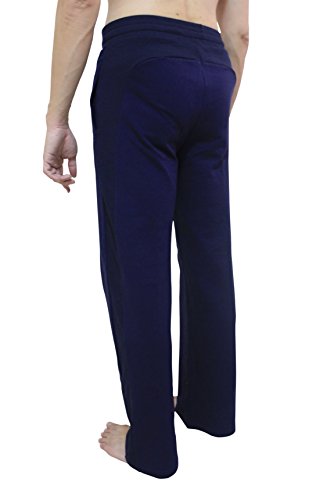 Pantalones largos YogaAddict para hombres, para practicar yoga, pilates, fitness, artes marciales, para dormir o para vestir de forma informal, hombre, color azul marino, tamaño Medium