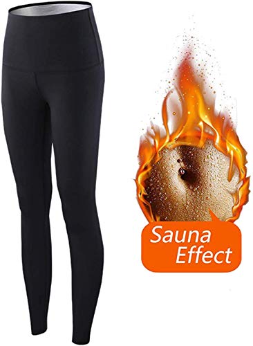 Pantalones para adelgazar,Pantalones Deportivos Mujer, Pantalón de Sudoración Adelgazar, Leggings Push Up, Mallas Termicos de Neopreno, Faja Reductora Adelgazante para Deporte, Yoga, Fitness(L)