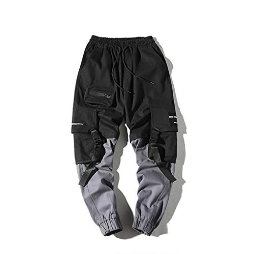 Pantalones Streetwear para Hombre, Cintas Harajuku, Bolsillos múltiples, adornan, Costuras elásticas, Color, Hombre, Casual, Hip Hop, Pantalones Cargo Pantalones Streetwear para Hombre, Cintas Harajuku, Bolsillos múltiples, adornan, Costuras elásticas, Color, Hombre, Casual, Hip Hop, Pantalones Cargo