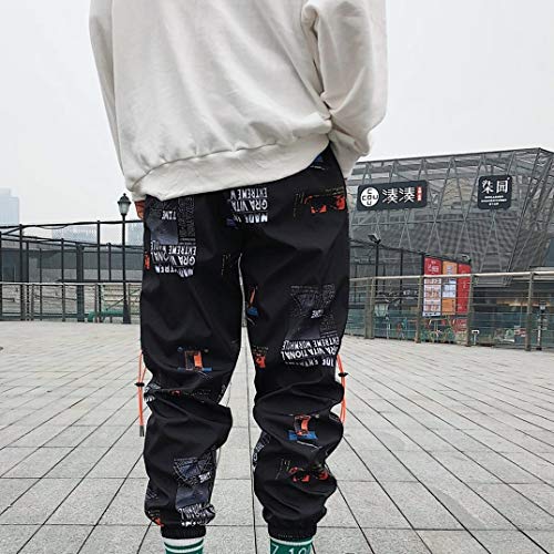 Pantalones Streetwear para Hombre Deporte Holgado Guapo Hip-Hop Pantalones cómodos Transpirables Resistentes al Desgaste de Nueve Puntos Pantalones Streetwear para Hombre Deporte Holgado Guapo Hip-Hop Pantalones cómodos Transpirables Resistentes al Desgaste de Nueve Puntos