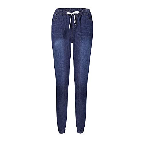 Pantalones Vaqueros Cintura Bajo para Mujer Invierno Primavera,PAOLIAN Vaqueros Elasticos Negro Flaco Tallas Grandes Pantalones Jeans de Harem Mid Straight Largo con Cordónes Casual