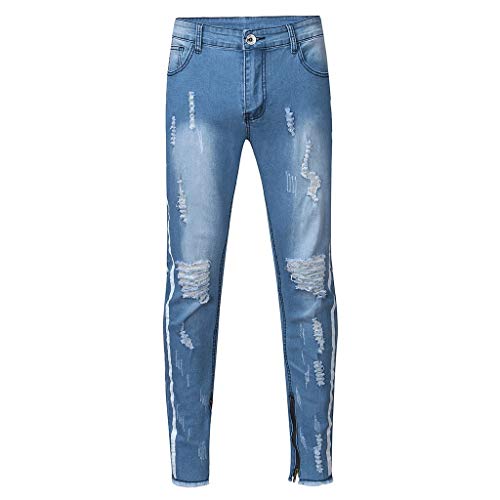 Pantalones Vaqueros para Hombre Casuales Moda Pantalones Vaqueros Rotos Hombre Jeans Trend Largo Pantalones Pants Skinny Pantalon Ropa Fitness Hombre Jeans Largos Pantalones vpass