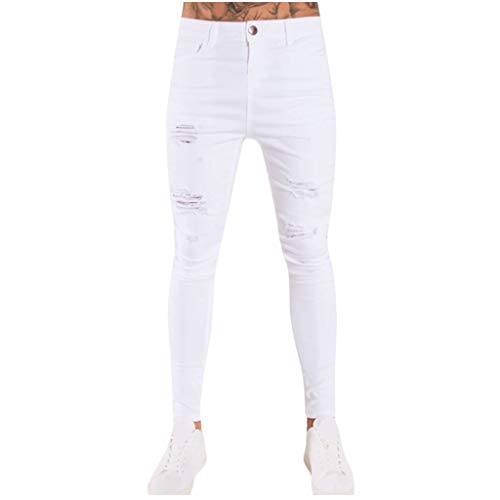 Pantalones Vaqueros para Hombre, Pantalones Casuales Moda Jeans Rotos Trend Largo Pantalones Pants Skinny Pantalon Fitness Jeans Slim Fit Largos Pantalones Ropa de Hombre