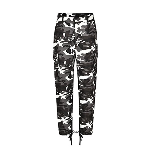 PAOLIAN Pantalones Camuflaje Senderismo Deportivos para Mujer Verano 2018 Casual Tallas Grandes Pantalon Trekking Cintura Alta Deportivas Yoga Pantalon Jogger 3/4 señora (S, Blanco)