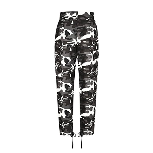 PAOLIAN Pantalones Camuflaje Senderismo Deportivos para Mujer Verano 2018 Casual Tallas Grandes Pantalon Trekking Cintura Alta Deportivas Yoga Pantalon Jogger 3/4 señora (S, Blanco)