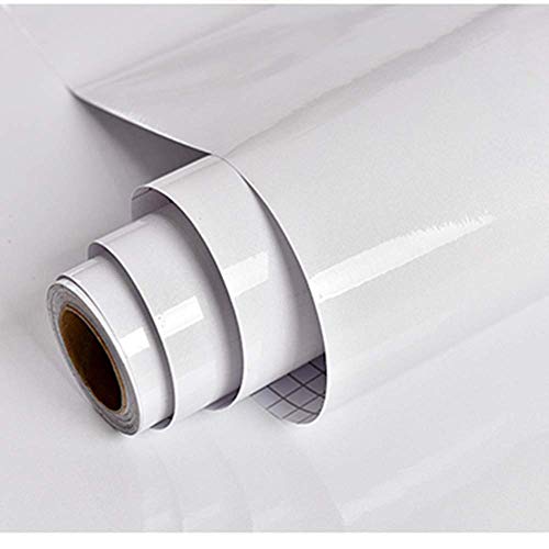 Papel Adhesivo para Muebles Brillante Blanco 30cmX3m per Rollo Impermeable Vinilo Pegatina Decorativo Papel Pintado Moderno de PVC para Decorar y Proteger Cocina Baño Dormitorio Sala Habitación PVC Papel Adhesivo para Muebles Brillante Blanco 30cmX3m per Rollo Impermeable Vinilo Pegatina Decorativo Papel Pintado Moderno de PVC para Decorar y Proteger Cocina Baño Dormitorio Sala Habitación PVC
