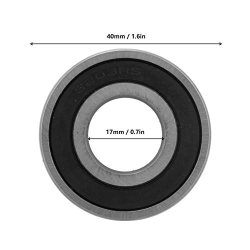 Paquete de 10 Rodamientos Rígidos de Bolas 6203-2RS 17x40mm Rodamiento de Baja Velocidad Sin Ruido, Rendimiento Estable