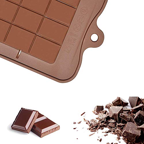 Paquete de 4 moldes para chocolate de silicona, moldes para barras de proteína y energía de silicona antiadherente de grado alimenticio, moldes de chocolate separables para hornear DIY