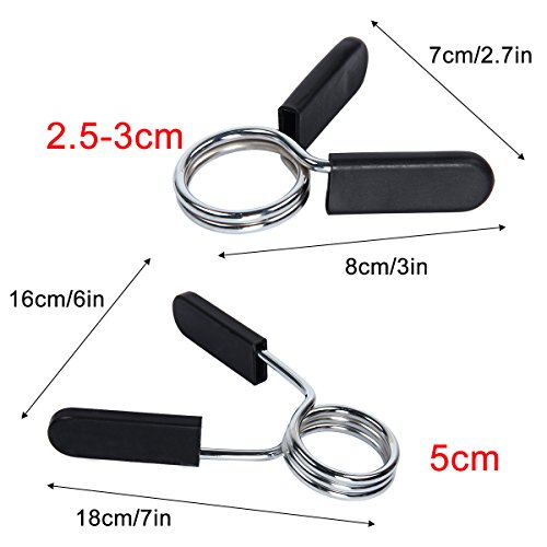 Par de pinzas de muelle Latinaric para pesas con empuñadura de goma de 25 mm, 28 mm, 30 mm y 50 mm Par de pinzas de muelle Latinaric para pesas con empuñadura de goma de 25 mm, 28 mm, 30 mm y 50 mm