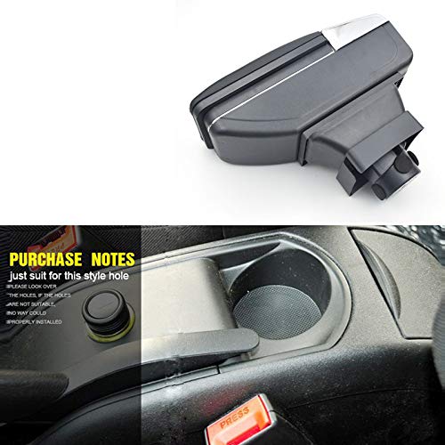 Para Citroen C4 2008-2011 Apoyabrazos Caja de almacenamiento Coches Reposabrazos Central Negro con línea roja