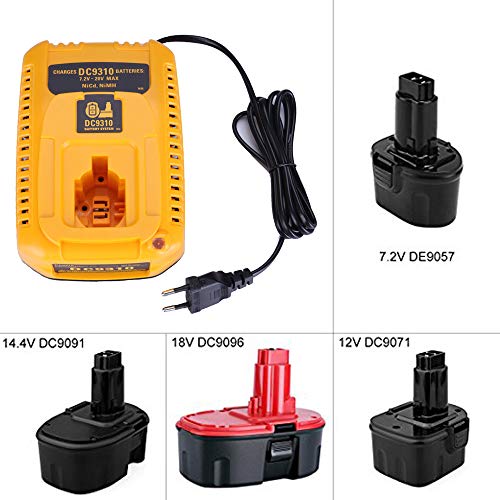 Para Dewalt 7.2V - 18V NI-CD NI-MH Cargador de batería DC9310 DW9116 DE9130 DW9096 Accesorio de herramienta eléctrica para taladro-CD NI-MH Cargador