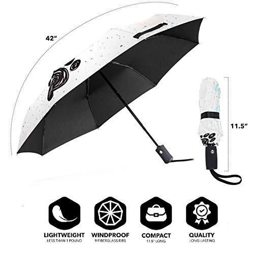 Paraguas Plegable Automático Impermeable Cartel de Pista de Pata de Perro Doodle,Paraguas De Viaje Compacto A Prueba De Viento, Folding Umbrella, Dosel Reforzado, Mango Ergonómico Paraguas Plegable Automático Impermeable Cartel de Pista de Pata de Perro Doodle,Paraguas De Viaje Compacto A Prueba De Viento, Folding Umbrella, Dosel Reforzado, Mango Ergonómico
