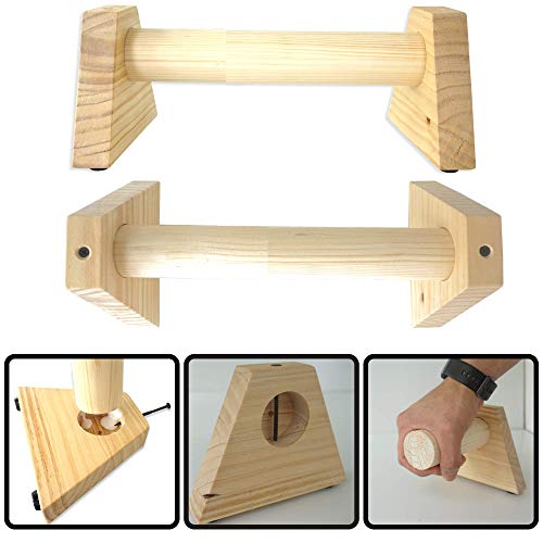 Paralelas Madera calistenia (Super Agarre 45mm) Paralelas calistenia Madera Super Paralelas Suelo Barras calistenia Push Up Bars Soporte Flexiones…