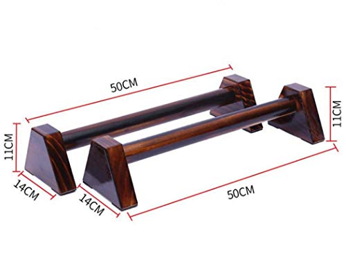 Paralletas de madera, en forma de H, barras de madera estilo ruso, soporte elástico calistenia, barras personalizables de madera push-ups (50 cm)