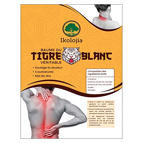 Parche de bálsamo de tigre blanco caliente (X16) | Antiinflamatorio, dolor de espalda, dolor de cuello, dolores musculares y articulares. Solía ​​en medicina china [parches térmicos | Tamaño 10X7cm]