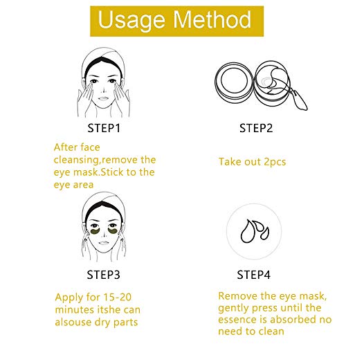 Parches para los ojos,Máscara para los ojos,Máscara para Ojos De Colágeno,Parches para los ojos,Anti-envejecimiento, Máscaras Antiarrugas para Los Ojos,Reduce Las Ojeras 60pcs